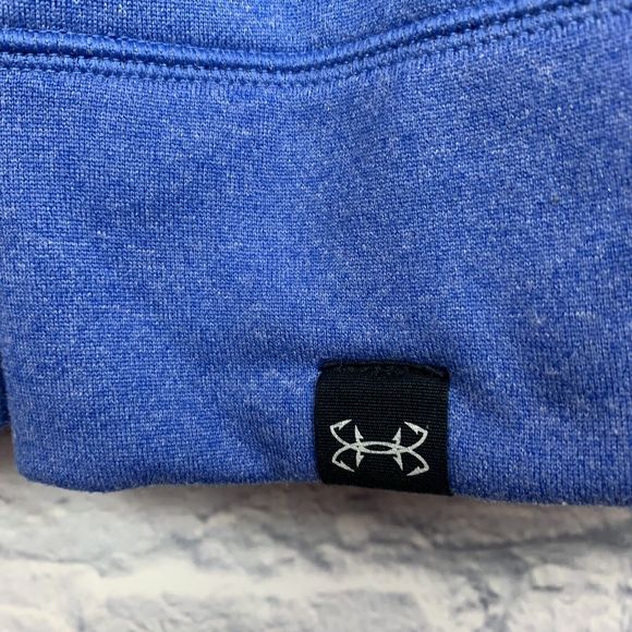 Under Armour Mens‎ Loose Long Sleeve Blue Crewneck Sweatshirt Logo Size XL - Picture 4 of 6